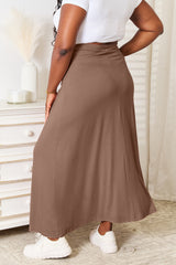 Double Take Full Size Soft Rayon Drawstring Waist Maxi Skirt-Trendy Canvas