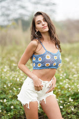 Floral Crochet Cropped Cami