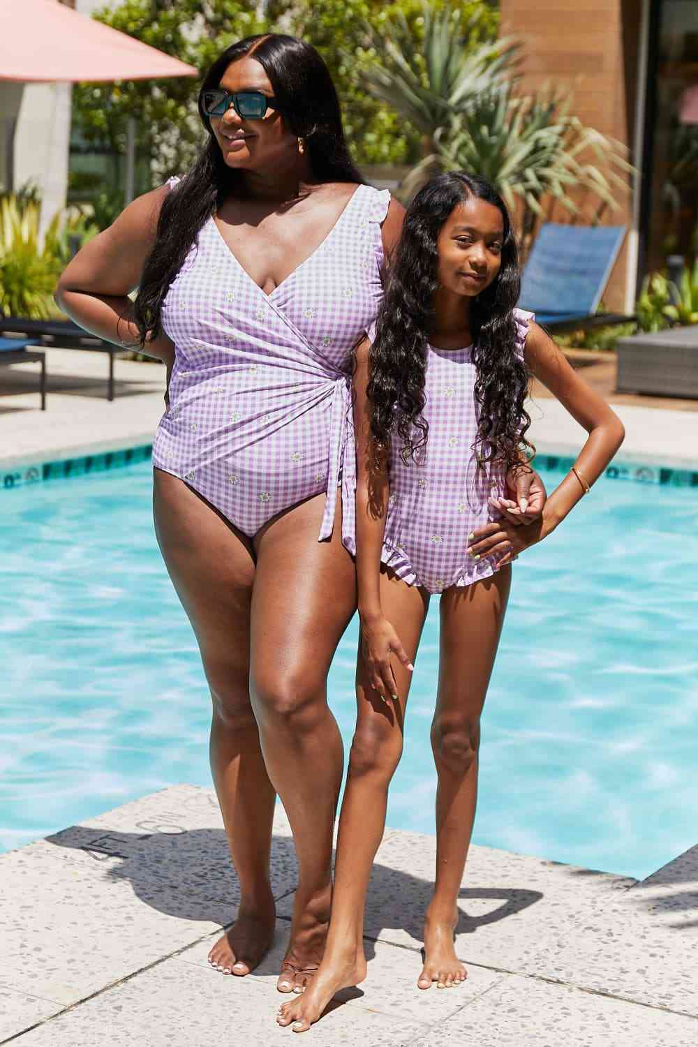 Marina West Swim Full Size Float On Ruffle Faux Wrap One-Piece In Carnation Pink