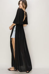 HYFVE Tie Back Maxi Split Cover Up Dress-Trendy Canvas