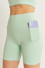 Love Tree High Waist Seam Detail Active Shorts-Trendy Canvas