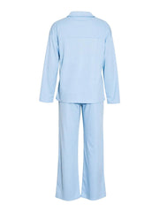 Collared Neck Long Sleeve Top and Drawstring Pants Set