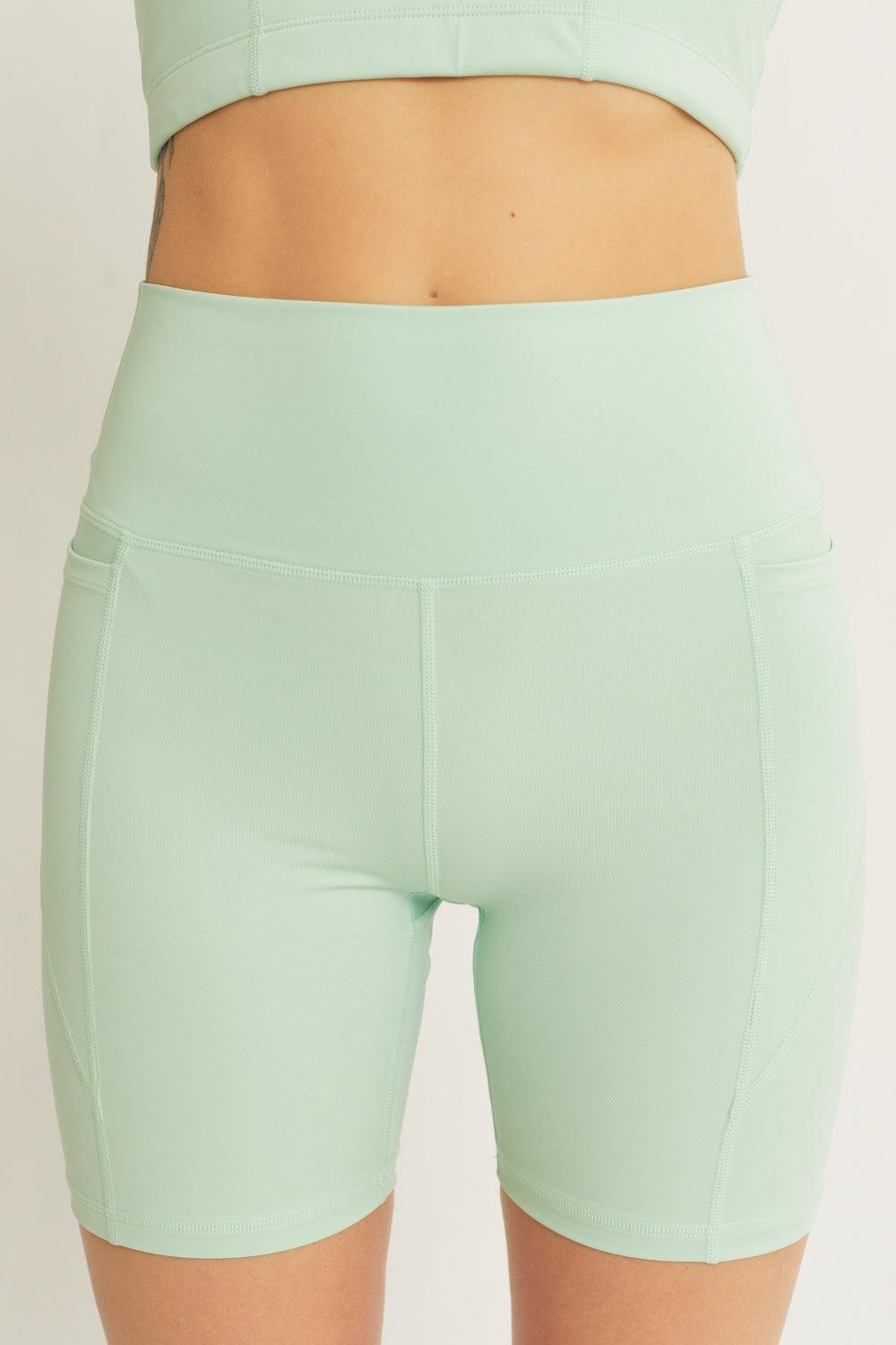 Love Tree High Waist Seam Detail Active Shorts-Trendy Canvas
