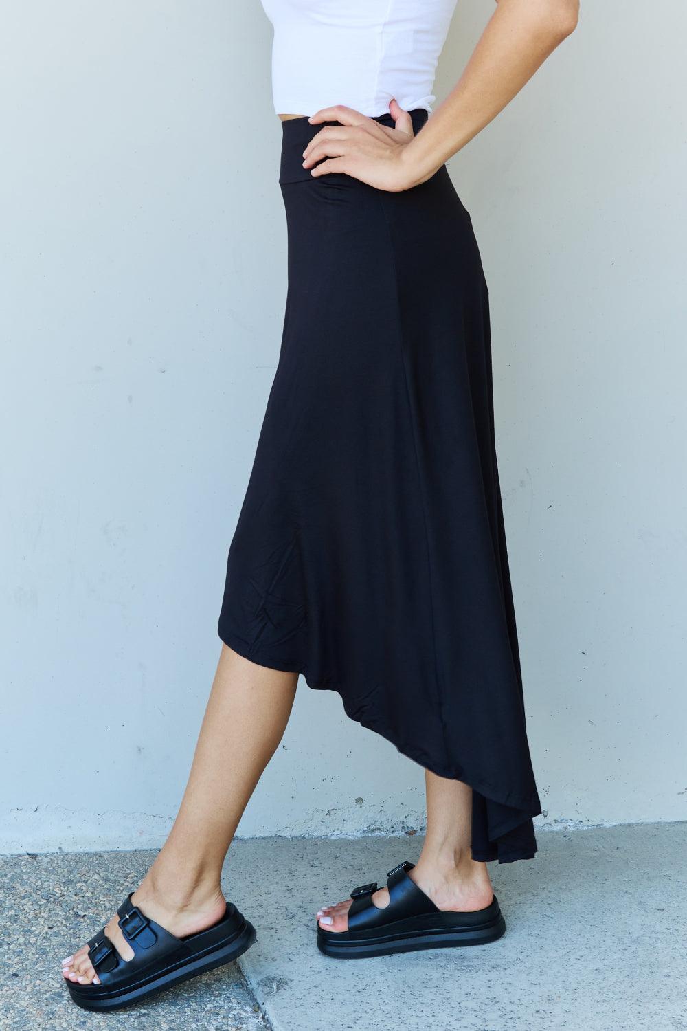 Ninexis First Choice High Waisted Flare Maxi Skirt in Black-Trendy Canvas
