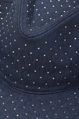 Fame Rhinestone Wide Brim Denim Hat