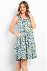Be Stage Full Size Print Wrinkle Free Ruffled Dress-Trendy Canvas