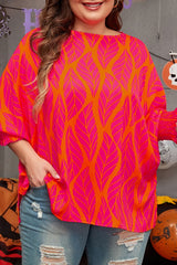 Women Smocked Lantern Sleeve Plus Size Blouse