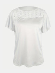 Full Size Ruffled Round Neck Short Sleeve Blouse