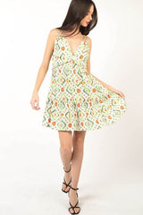 VERY J Floral Back Smocked Ruffled Mini Dress