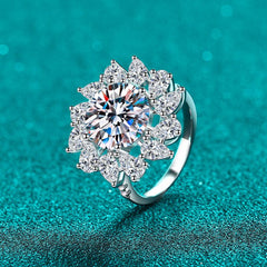 5 Carat Moissanite 925 Sterling Silver Flower Shape Ring