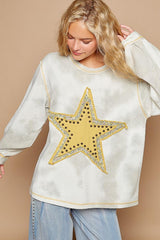 POL Washed Star Patch With Studded Top