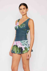 Marina West Swim Full Size Clear Waters Swim Dress In Aloha Forest